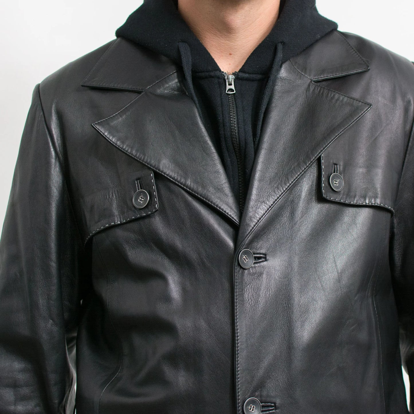Leather Trench Coat For Men's