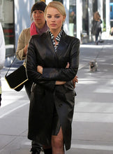 Last inn bildet i Galleri-visningsprogrammet, Women's Black Leather 3/4 Length Coat