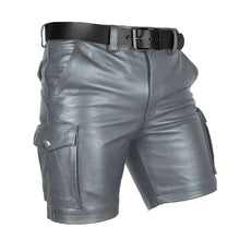 Last inn bildet i Galleri-visningsprogrammet, Men's Genuine Leather Casual Cargo Shorts with Belt