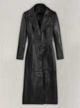 Last inn bildet i Galleri-visningsprogrammet, KENDALL JENNER Black Leather Long Coat Trench