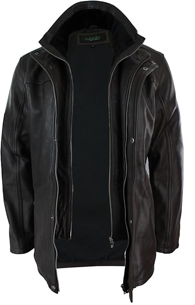 Men's Dark Brown Sheep Leather 3/4 Safari Coat