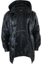 Cargar imagen en el visor de la galería, Men's Black Genuine Leather Duffle Jacket