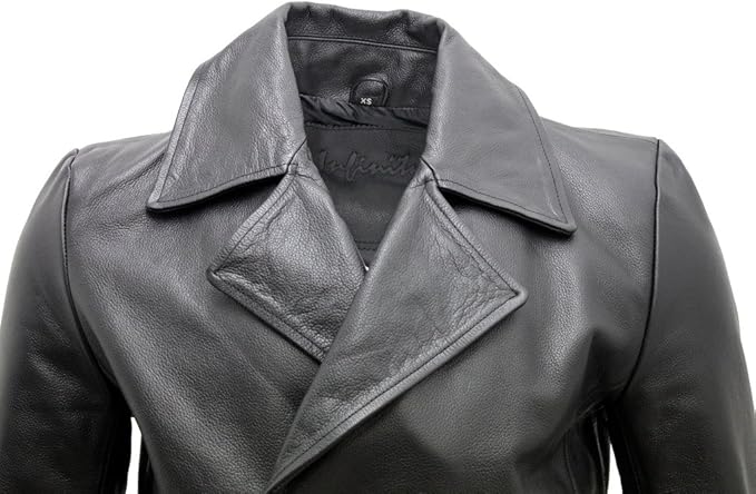 Men's Leather Double Breasted Coat Jacket