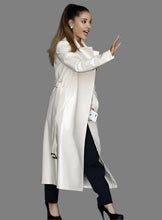 Last inn bildet i Galleri-visningsprogrammet, ARIANA GRANDE Off White Leather Coat Trench