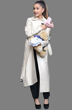 Last inn bildet i Galleri-visningsprogrammet, ARIANA GRANDE Off White Leather Coat Trench