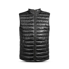 Charger l'image dans la galerie, Gilet en cuir véritable marron pour homme