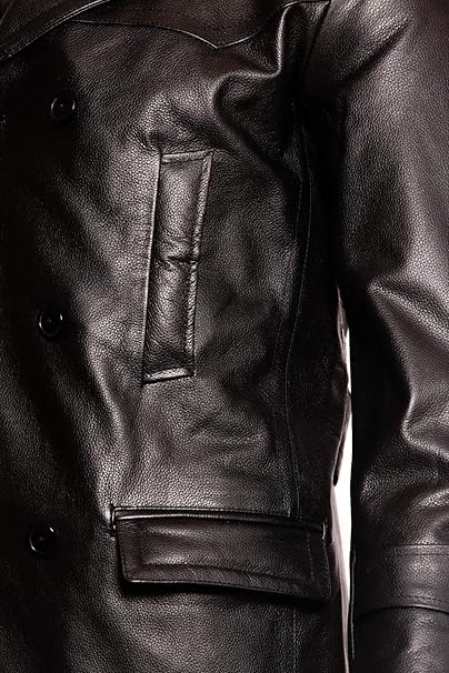 Men's Leather Double Breasted Coat