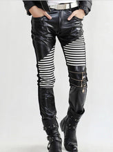Load image into Gallery viewer, Men's Genuine Leather slim fit pants