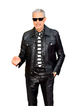 Cargar imagen en el visor de la galería, JEFF GOLDBLUM Black Leather Jacket