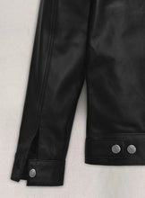 Cargar imagen en el visor de la galería, JEFF GOLDBLUM Black Leather Jacket