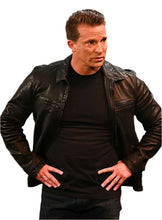 Afbeelding in Gallery-weergave laden, STEVE BURTON Black Leather Jacket