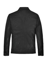 Afbeelding in Gallery-weergave laden, STEVE BURTON Black Leather Jacket