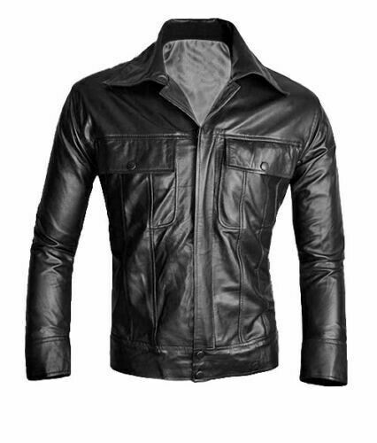 Men's Wide Collar Leather Jacket