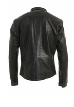 Load image into Gallery viewer, Men's Black Genuine Leather Long Sleeve Shirt Jacket