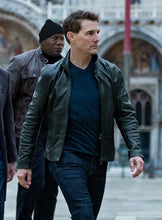 Afbeelding in Gallery-weergave laden, TOM CRUISE Black Leather Jacket