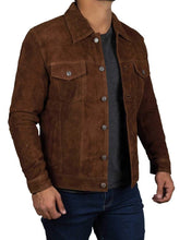 Afbeelding in Gallery-weergave laden, Men's Brown Suede Jacket