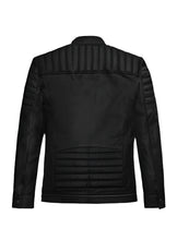 Cargar imagen en el visor de la galería, Men's Black Genuine Leather Jacket
