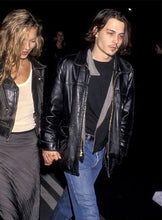 Cargar imagen en el visor de la galería, JOHNNY DEPP Black Leather Jacket