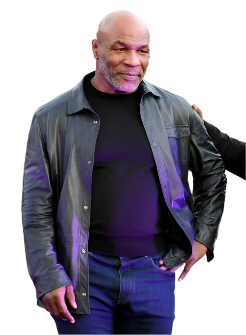 MIKE TYSON Black Leather Shirt