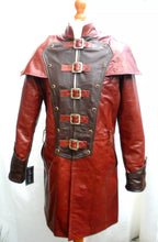 Cargar imagen en el visor de la galería, Men's Brown Genuine Leather Coat Punk Rock