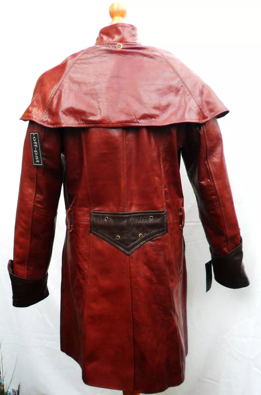 Men's Brown Genuine Leather Coat Punk Rock
