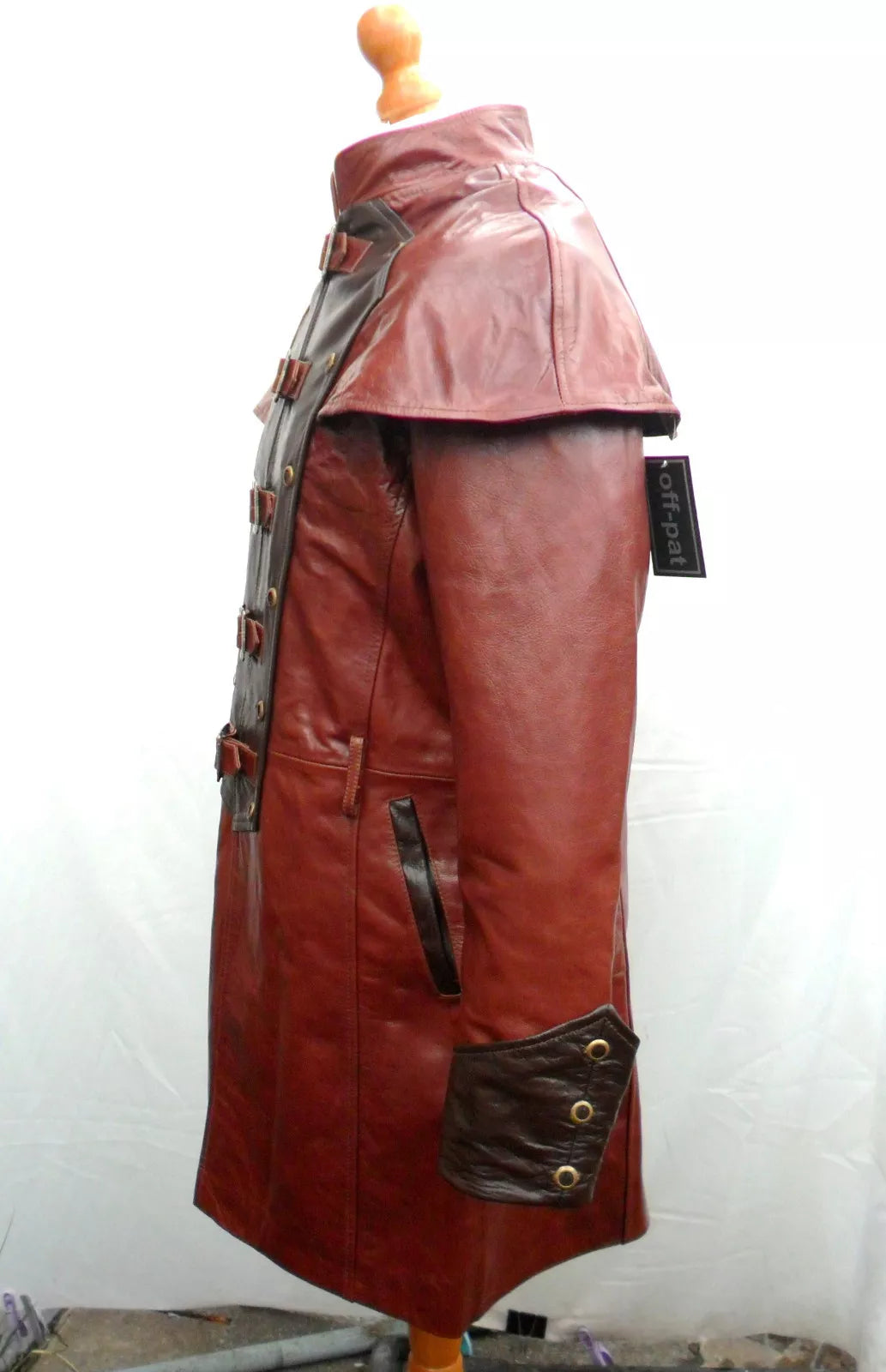 Men's Brown Genuine Leather Coat Punk Rock