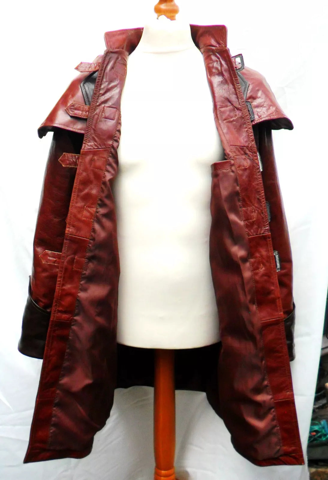 Men's Brown Genuine Leather Coat Punk Rock