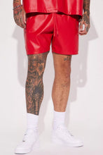 Last inn bildet i Galleri-visningsprogrammet, Men's Red Genuine Sheep Leather Shorts