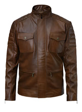 Cargar imagen en el visor de la galería, FRANK GRILLO Brown Leather Jacket