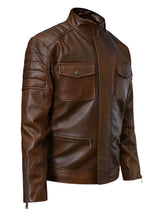 Cargar imagen en el visor de la galería, FRANK GRILLO Brown Leather Jacket