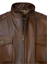 Cargar imagen en el visor de la galería, FRANK GRILLO Brown Leather Jacket