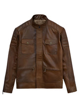 Cargar imagen en el visor de la galería, FRANK GRILLO Brown Leather Jacket