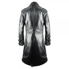 Cargar imagen en el visor de la galería, Men's Black Genuine Leather Tailcoat