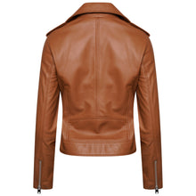Last inn bildet i Galleri-visningsprogrammet, Women's Tan Leather Biker Jacket