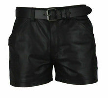 Last inn bildet i Galleri-visningsprogrammet, Men's Genuine Leather Shorts With Belt