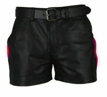 Last inn bildet i Galleri-visningsprogrammet, Men's Genuine Leather Shorts With Belt