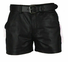 Last inn bildet i Galleri-visningsprogrammet, Men's Genuine Leather Shorts With Belt