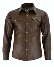 Load image into Gallery viewer, Men's Brown Genuine Sheep Leather Shirt