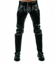 Last inn bildet i Galleri-visningsprogrammet, Men's Genuine Leather Slim Jeans Pants