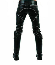Last inn bildet i Galleri-visningsprogrammet, Men's Genuine Leather Slim Jeans Pants