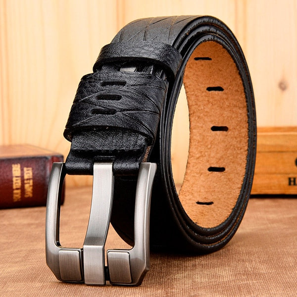 Mens genuine 2024 leather belt