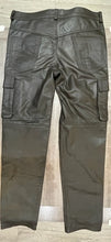Cargar imagen en el visor de la galería, Men's Brown Genuine Leather Cargo trouser pants