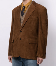 Load image into Gallery viewer, Men's Brown Suede Coat