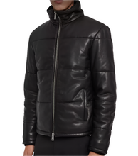 Cargar imagen en el visor de la galería, Men Leather Puffer Jacket