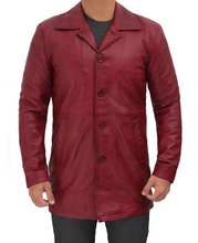 Load image into Gallery viewer, Men's Red Genuine Leather Coat