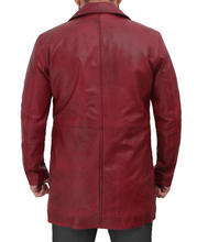 Load image into Gallery viewer, Men's Red Genuine Leather Coat