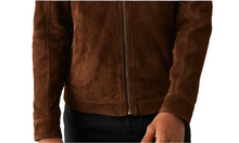 Load image into Gallery viewer, Men's Brown Suede Racer Jacket