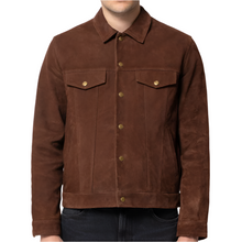 Lataa kuva Galleria-katseluun, Men's Dark Brown Nubuck Jacket