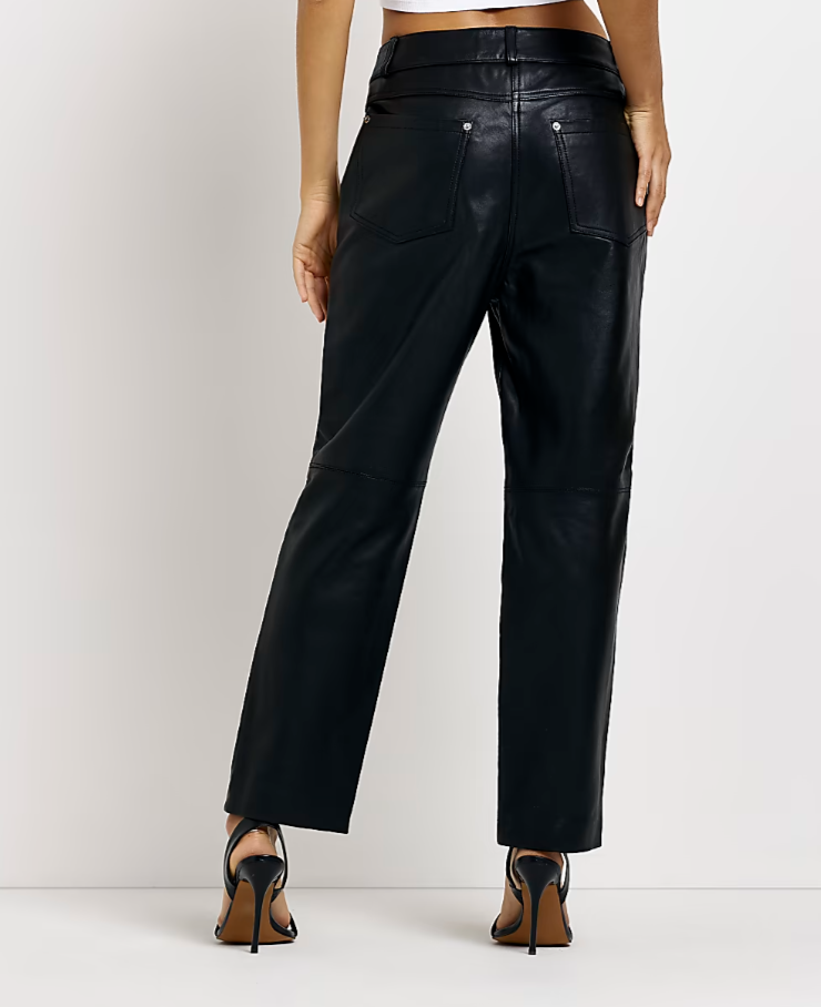 Women's Black Genuine Leather Pants