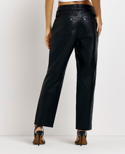 Load image into Gallery viewer, Women's Black Genuine Leather Trouser jeans